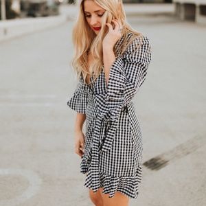 Skylar + Madison Gingham Wrap Dress